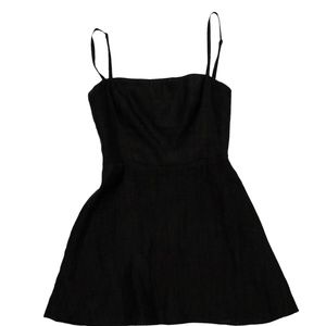 Reformation Black Linen Mini Dress